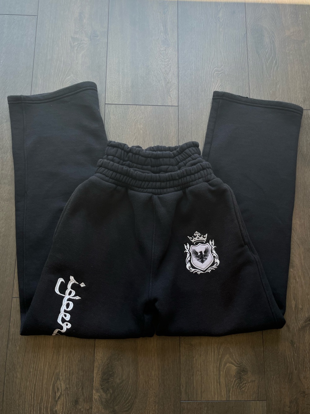 Black High Waisted Wide Leg Sweatpants
